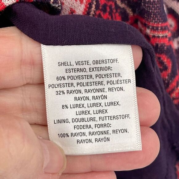 Maeve By Anthropologie Womens Red Paisley V Neck Wrap Midi Belted Dress Medium - Picture 8 of 9